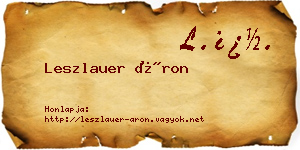 Leszlauer Áron névjegykártya