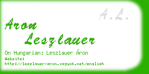 aron leszlauer business card