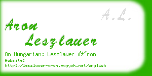 aron leszlauer business card